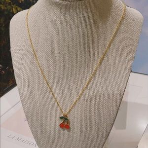 Handmade cherry necklace 🍒 gold chain